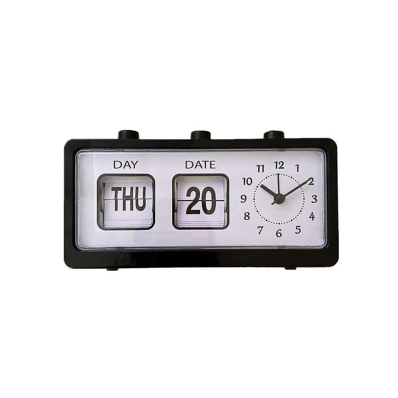 Manual Page Turning Alarm Clock Digital Clock Square Versatile Alarm Clock Study Calendar Fashion C