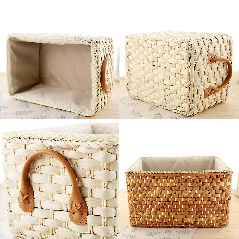 Manual Woven Storage Basket Handmade Laundry Wicker Baskets Sundries Organizer Clothes Toys Contain