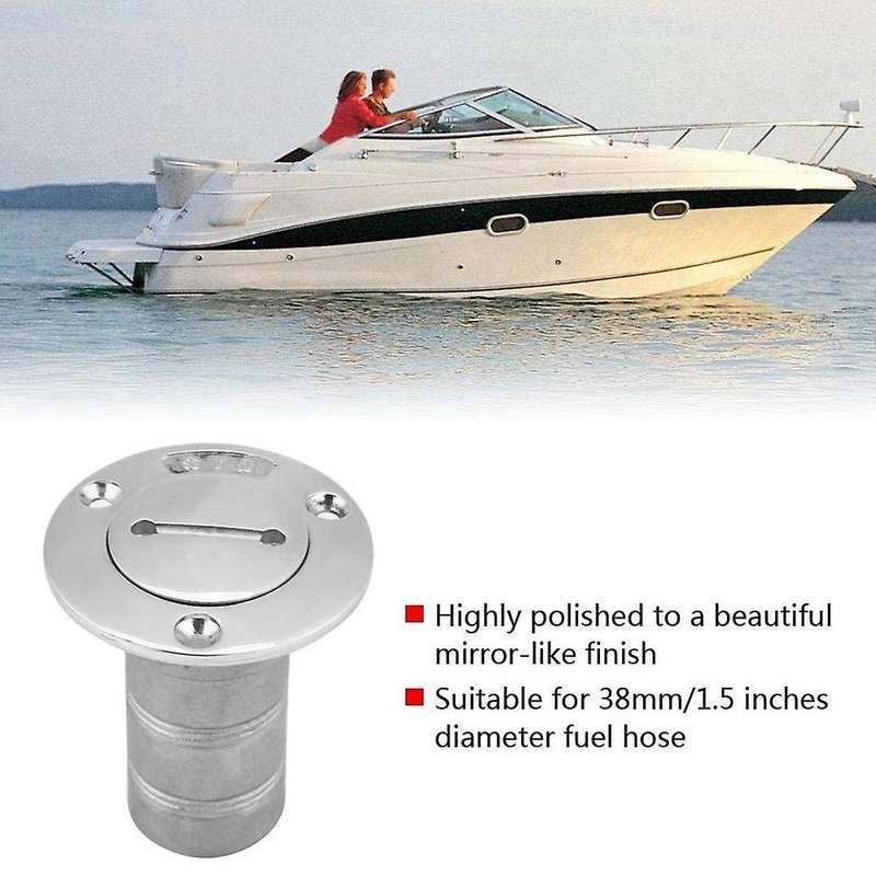 Marine Boat Deck Fuel Filler with Key Cap 38mm 1.5 in 316 Stainless Steel Boat Gas Cap Key Hardware