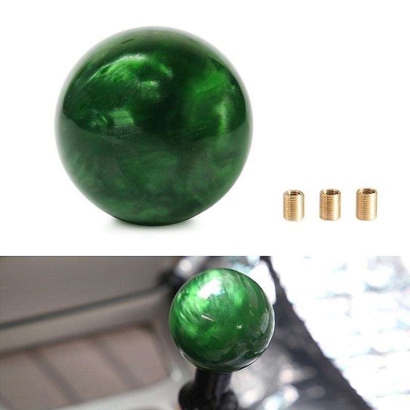 Marble Style Round Ball Shift Knob Acrylic Shifter Knobs Stick Shift Knobs with 3 Adapter for Manual