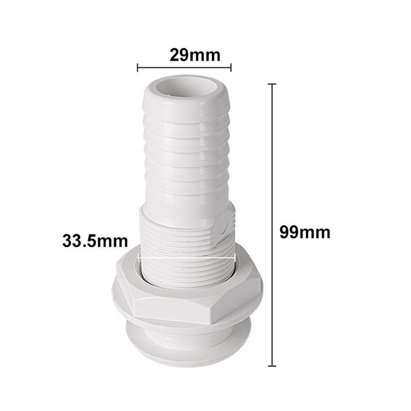 Marine Boat Thru Hull Fitting Connector for 5/8, 3/4, 1 Inch Hose Boat Drain Bilge Pump Plumbing Fit