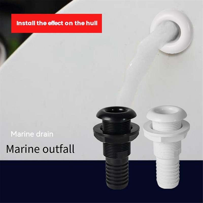 Marine Boat Thru Hull Fitting Connector for 5/8, 3/4, 1 Inch Hose Boat Drain Bilge Pump Plumbing Fit
