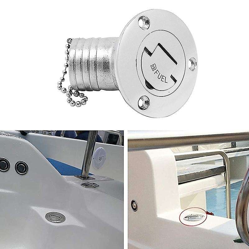 Marine Deck Fuel Filler Cover 45 Degree Inclined Water Fuel Tank Cover 50 mm Filling Port for Boats