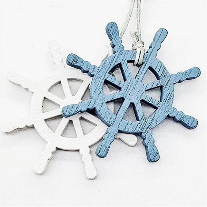 Marine Style Wooden Pendant Ocean Wind Crafts Small Boat Innovative Accessory Wall Hanging Decorati