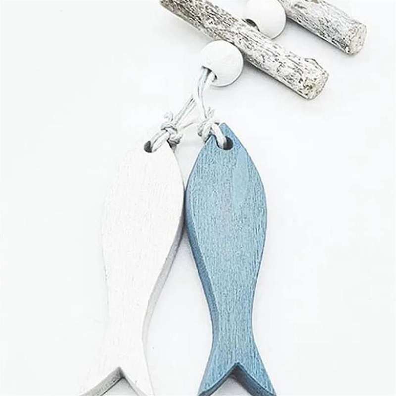 Marine Style Wooden Pendant Ocean Wind Crafts Small Boat Innovative Accessory Wall Hanging Decorati