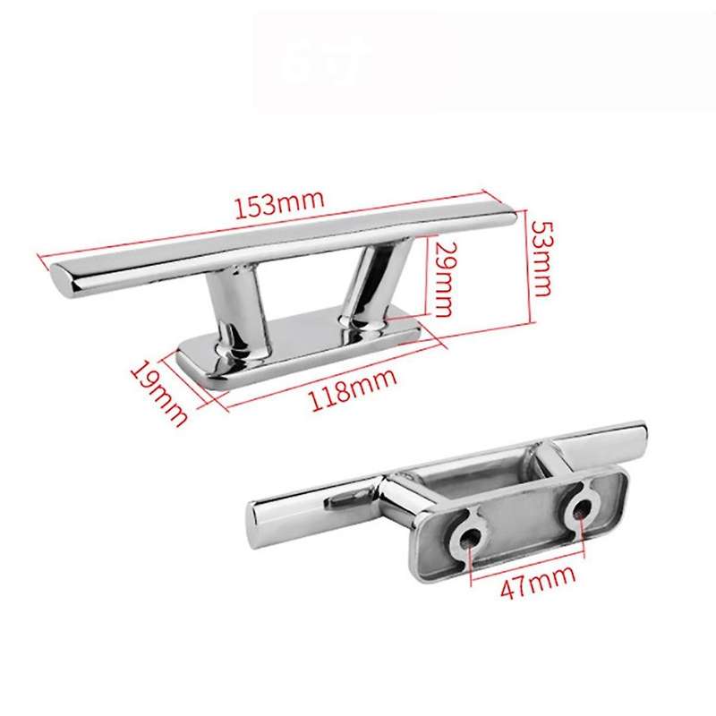 Marine Stainless Steel Mooring Cleat Dock Cleat Fit for Marine Boat Yacht Accessories,2pcs,6 Inch