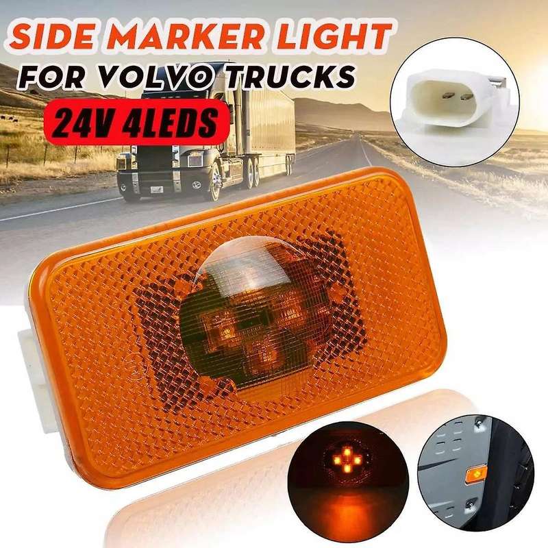 Marker Light Amber Indicator Lamp 4 LED Compatible Volvo Trucks FM/FH