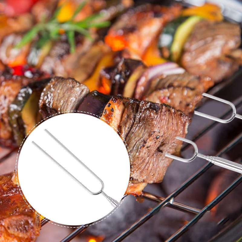 Marshmallow Roasting Sticks Bbq Fork Telescoping for Sausage Hot Dog Smores Skewers Fire Pit Campfi