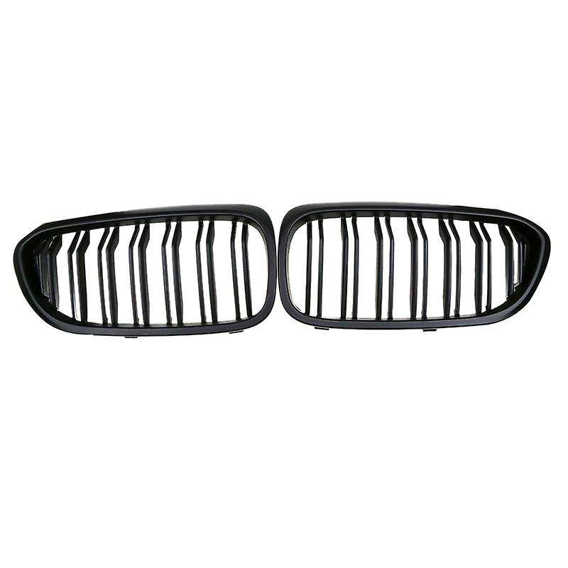 Matte Black Front Double Line Sport Kidney Grille Grill for 5 Series G30 G38 2018-2020