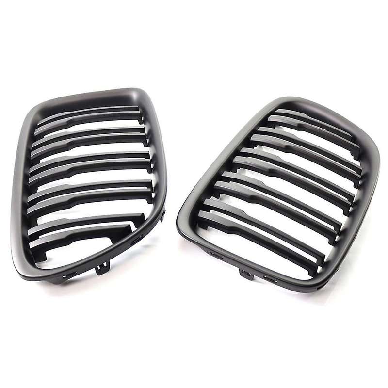 Matte Black Front Hood Kidney Grille Sport Grill Replacement Dual Slat for E84 X1 4-Door 2009-2015
