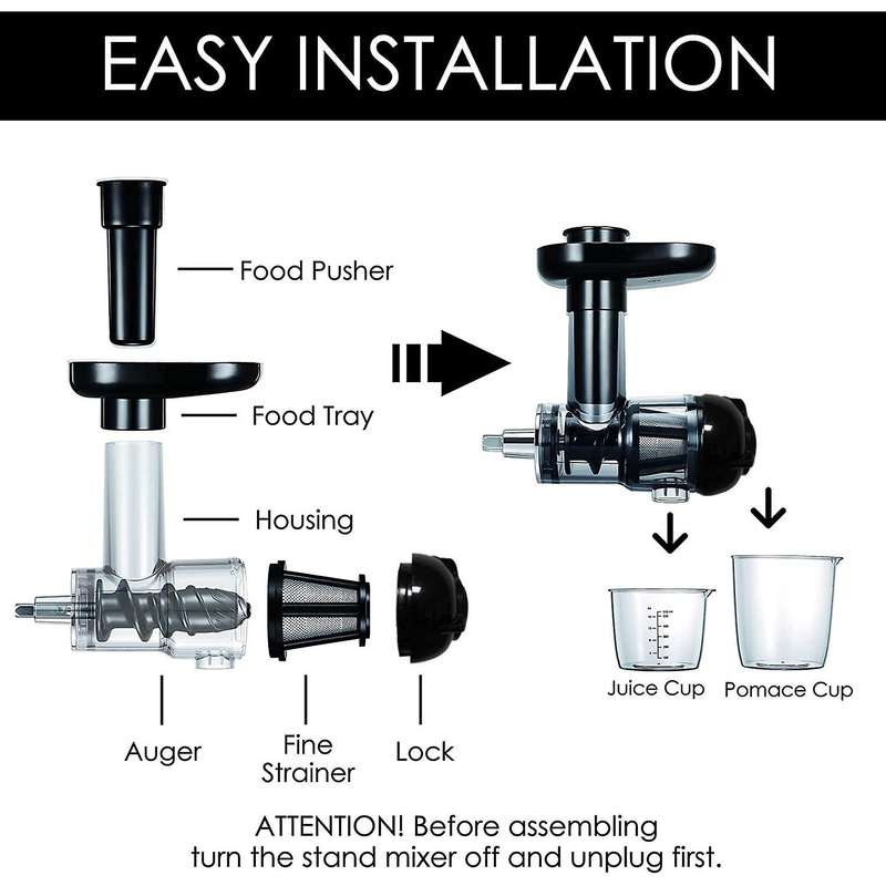 Masticating Juicer Attachment for Stand Mixer, Masticating Juicer Slow Juicer Attachment Enjoy Healt