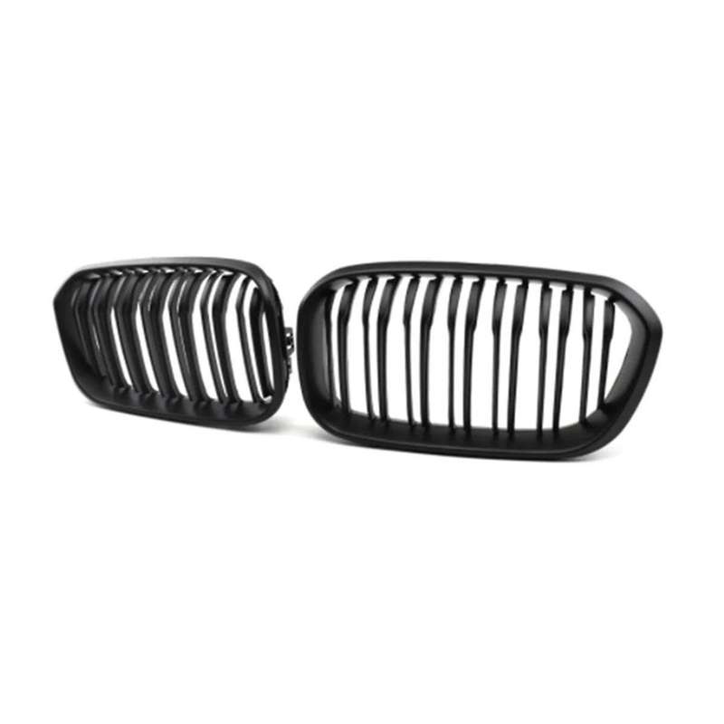 Matte Black Front Bumper Kidney Grille Grill Hood Mesh Double Line for E60 M5 E61 520I 545I 550I 53