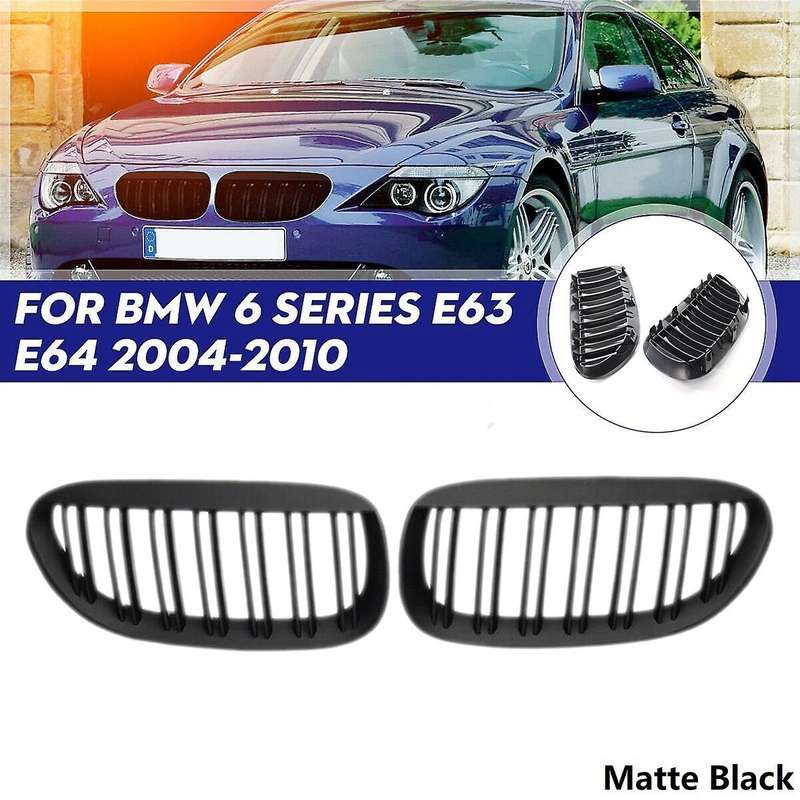 Matte Black Kidney Grill Dual Slat for E63 E64 650I 650Ci 645Ci M6 2DR Coupe 2004-2010 51137008915 5
