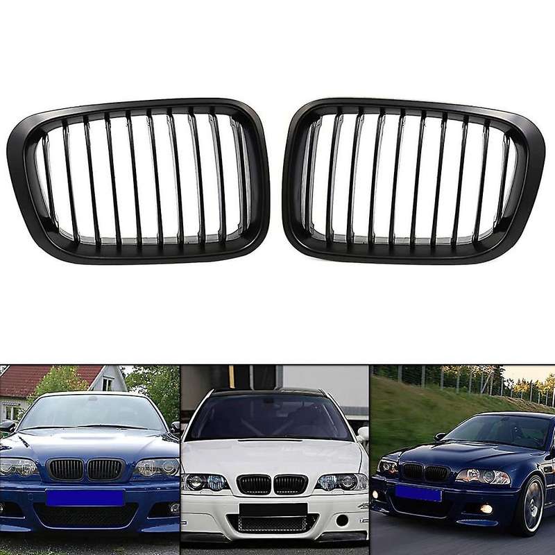 Matte Black Kidney Grille Grill for- 3 Series 1998-2001 E46 320I 325I 328I 330I 4 Door Sedan