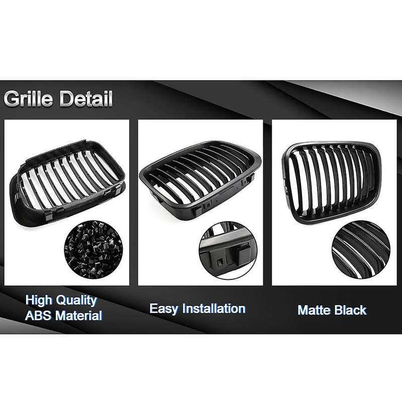 Matte Black Kidney Grille Grill for- 3 Series 1998-2001 E46 320I 325I 328I 330I 4 Door Sedan