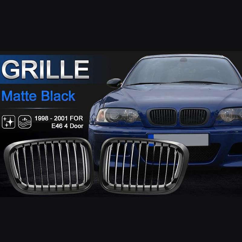 Matte Black Kidney Grille Grill for- 3 Series 1998-2001 E46 320I 325I 328I 330I 4 Door Sedan