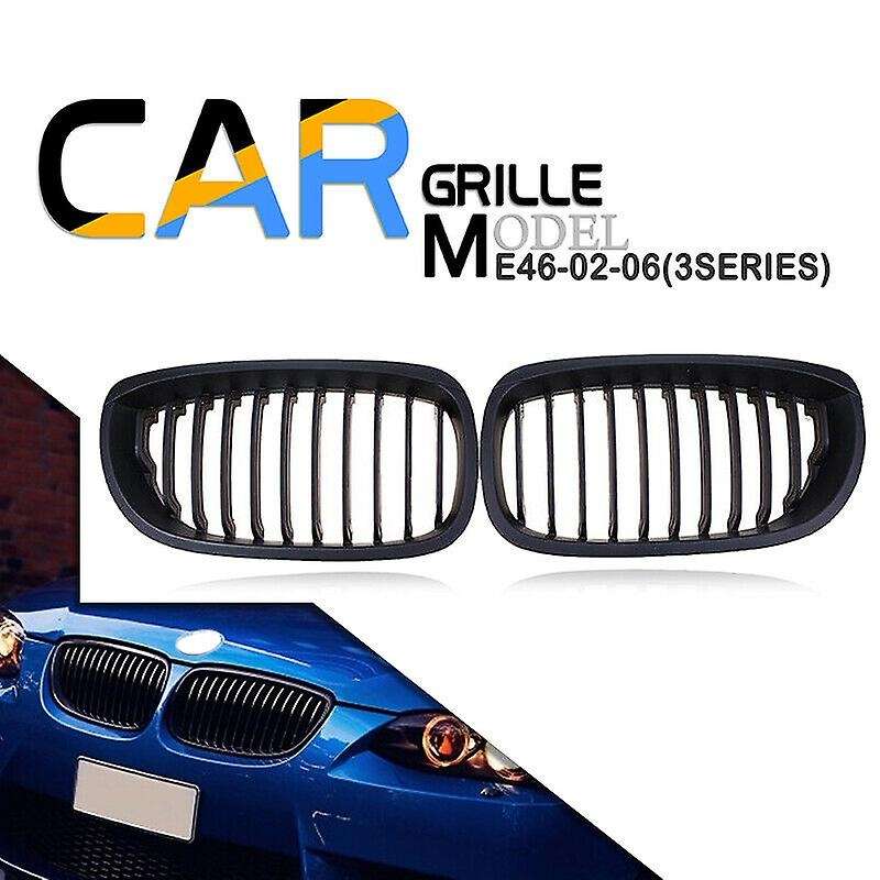 Matte Black Front Sport Kidney Grille Grill for E46 325Ci 330Ci 2003-2006 2-Door 51137064318 5113706
