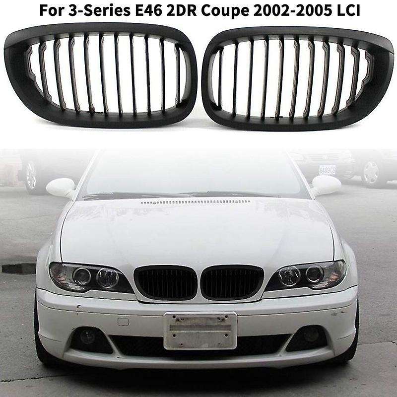 Matte Black Front Sport Kidney Grille Grill for E46 325Ci 330Ci 2003-2006 2-Door 51137064318 5113706