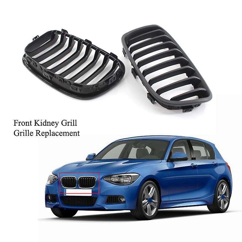 Matte Black Front Kidney Grill Grille for 1-Series F20 2011-2014 Front Grill Grille Refit