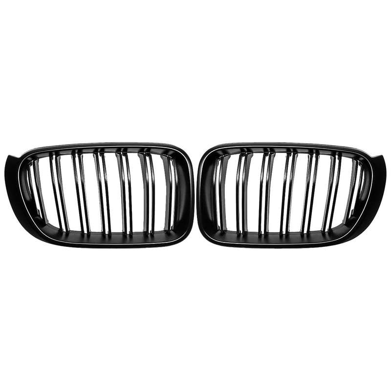 Matte Black Front Kidney Grille Double Slat Sport Grill for X3 F25 X4 F26 2014-2017
