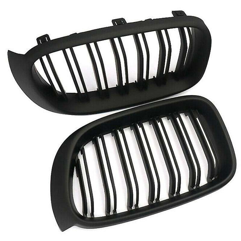 Matte Black Front Kidney Grille Double Slat Sport Grill for X3 F25 X4 F26 2014-2017