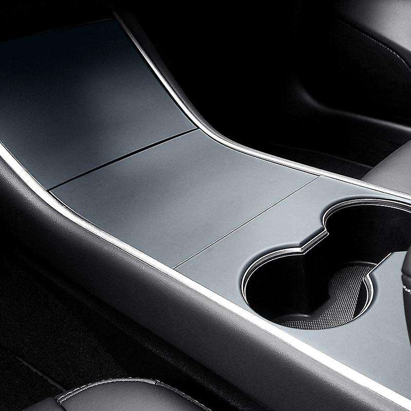 Matte Black Style Center Console Water Cup Holder Decoration Cover Sticker Trim Fit for Accessories