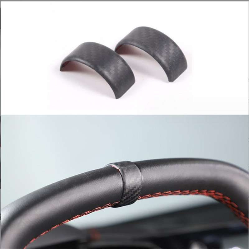 Matte Carbon Fiber Pattern Car Steering Wheel Ring Trim Cover Sticker for C8 2020-2023 Car Interior