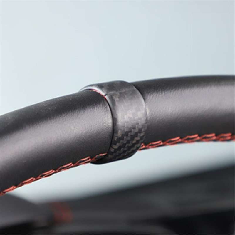 Matte Carbon Fiber Pattern Car Steering Wheel Ring Trim Cover Sticker for C8 2020-2023 Car Interior