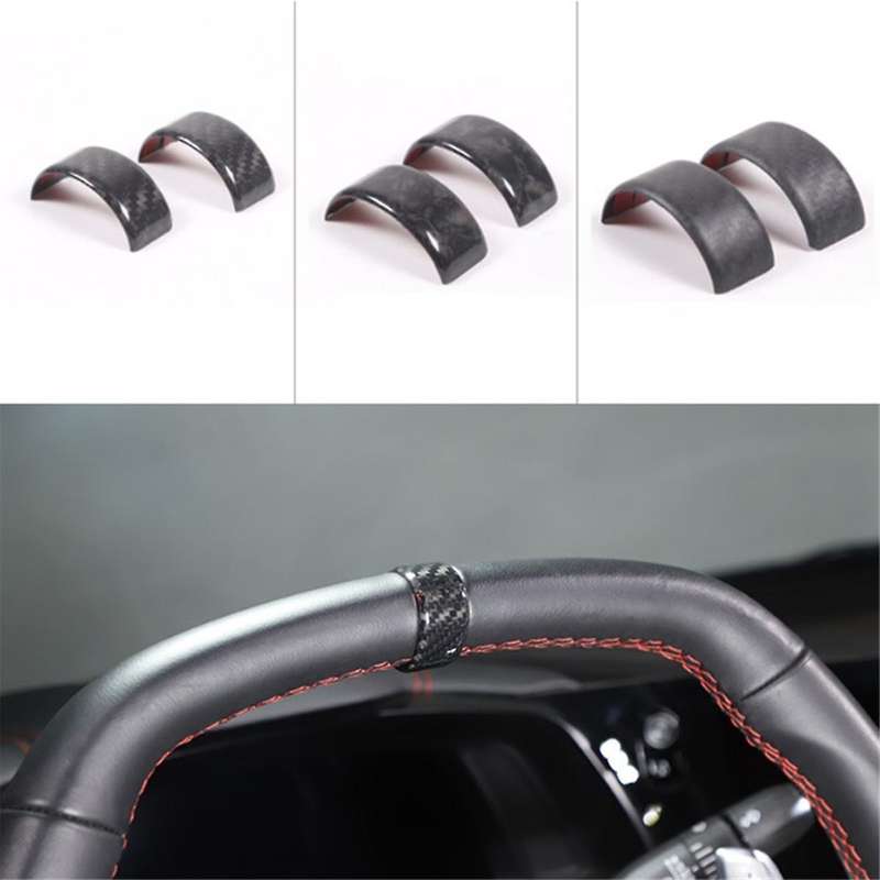 Matte Carbon Fiber Pattern Car Steering Wheel Ring Trim Cover Sticker for C8 2020-2023 Car Interior
