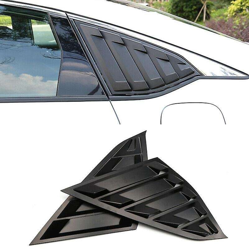Matte Black Rear Triple-cornered Window Louver Shutter Cover Trim for Accord 2018 2019