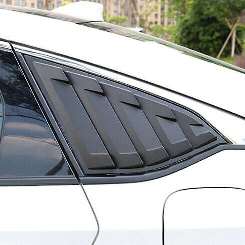 Matte Black Rear Triple-cornered Window Louver Shutter Cover Trim for Accord 2018 2019