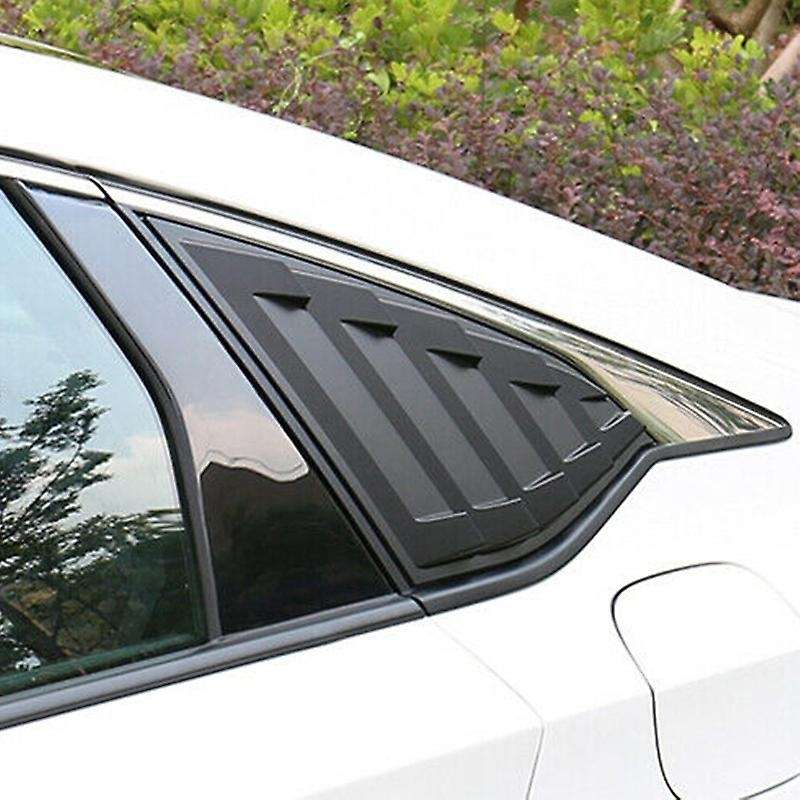 Matte Black Rear Triple-cornered Window Louver Shutter Cover Trim for Accord 2018 2019