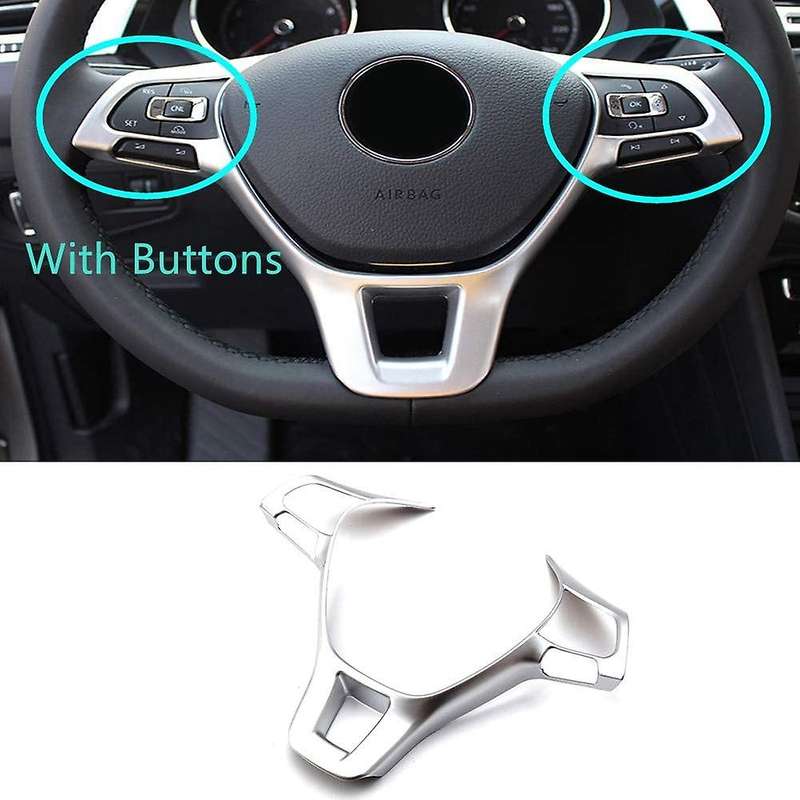 Matte Silver Car Steering Wheel Trim Frame Cover Decoration Sticker for Golf MK7 MK6 2015-2020