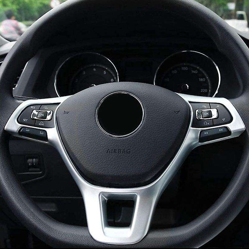 Matte Silver Car Steering Wheel Trim Frame Cover Decoration Sticker for Golf MK7 MK6 2015-2020