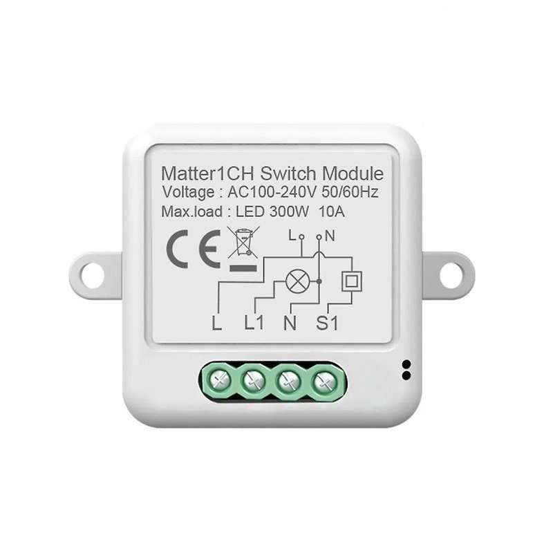 Matter WiFi Smart Switch 10A Smart Home Automation Relay Module Tuya Smart Life Works with for Alexa