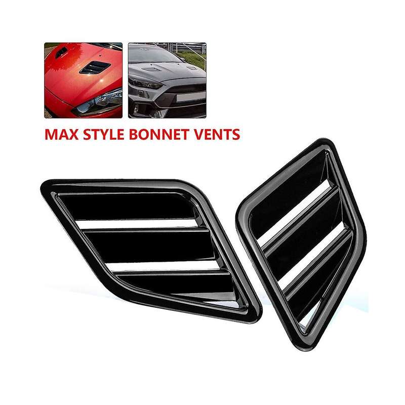 Max Style Front Bonnet Vents Hood Cover Trim Universal for Focus Corsa Fiesta ,bright Black