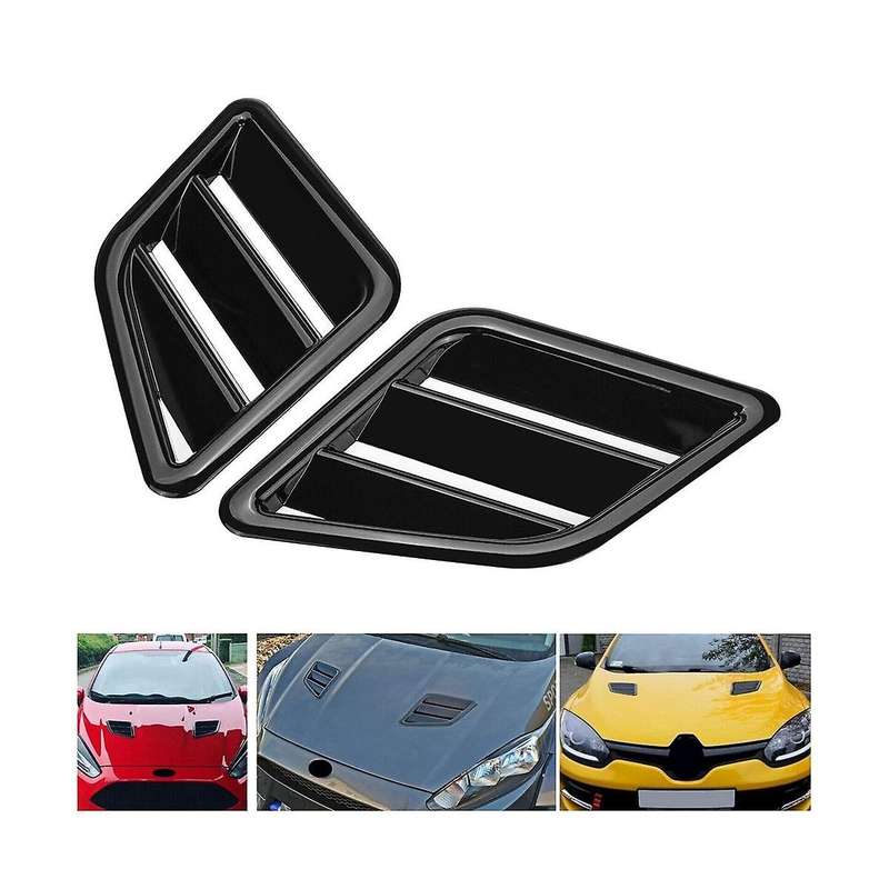 Max Style Front Bonnet Vents Hood Cover Trim Universal for Focus Corsa Fiesta ,bright Black