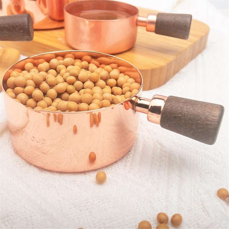 Measuring Cups and Measuring Spoon Scoop Wooden Handle Kitchen Measuring Tool