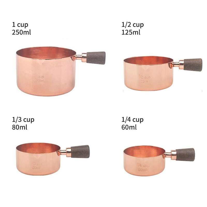 Measuring Cups and Measuring Spoon Scoop Wooden Handle Kitchen Measuring Tool