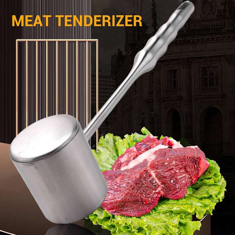 Meat Tenderizer - Stainless Steel Steak Metal Tenderiser Mallet, Double-sided Meat Hammer for Kitch