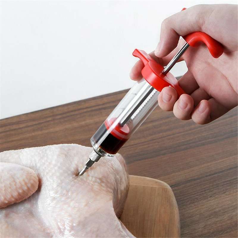 Meat Injector Syringe - 3 Marinade Injector Needles for Bbq Grill, Turkey Injector Kit, Marinades I