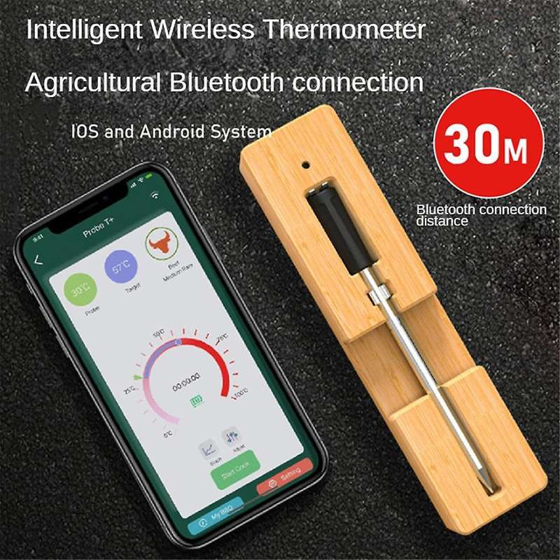 Meat Thermometer Bbq Wireless Bluetooth Meat Thermometer for Grilling Smoker Oven Cooking Kitchen,