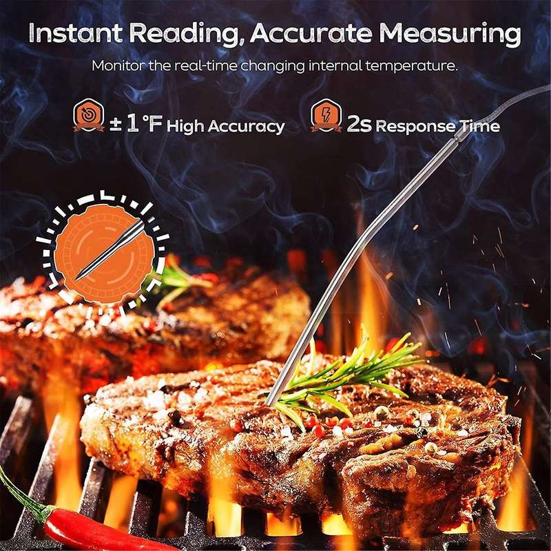 Meat Thermometer Digital for Food Cooking BBQ Oven Grilling, Instant Read Electric Touchscreen LCD