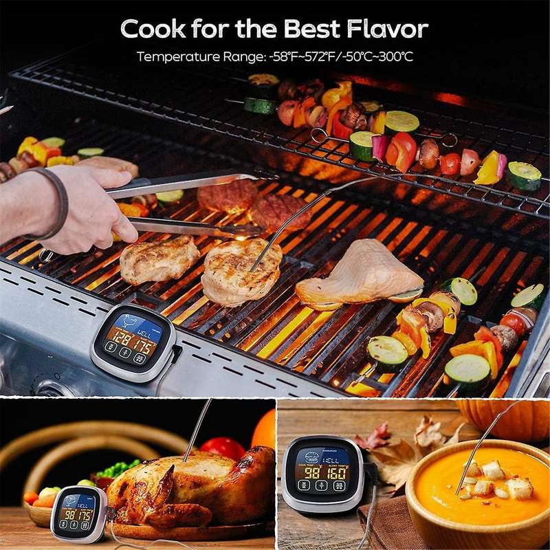 Meat Thermometer Digital for Food Cooking BBQ Oven Grilling, Instant Read Electric Touchscreen LCD