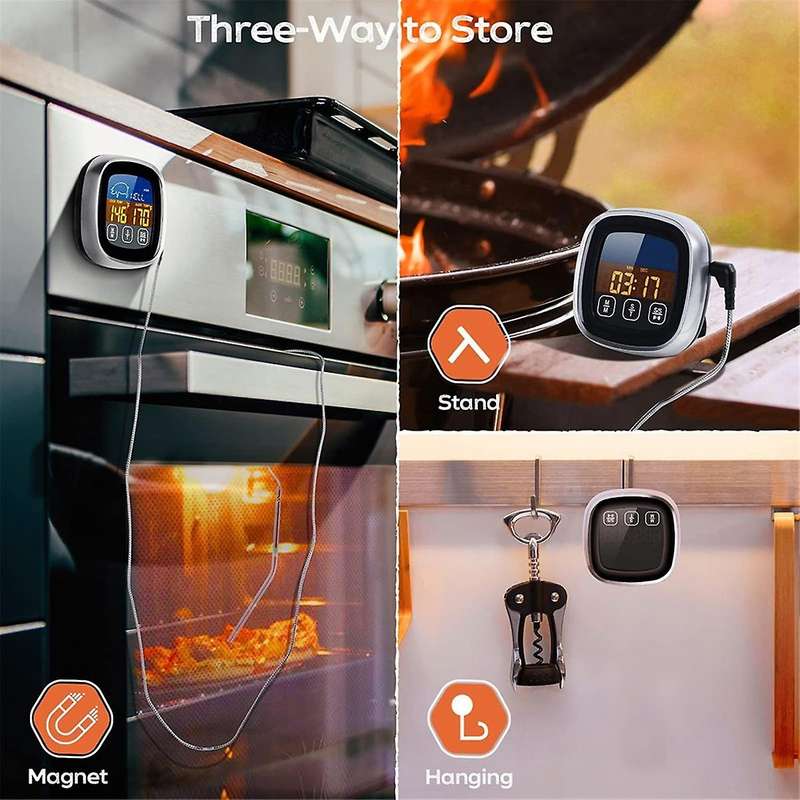 Meat Thermometer Digital for Food Cooking BBQ Oven Grilling, Instant Read Electric Touchscreen LCD