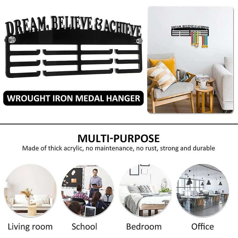 Medal Display Hanger Wall Mounted Stainless Steel Bracket Wall Hooks Home Office Decoration Hanging
