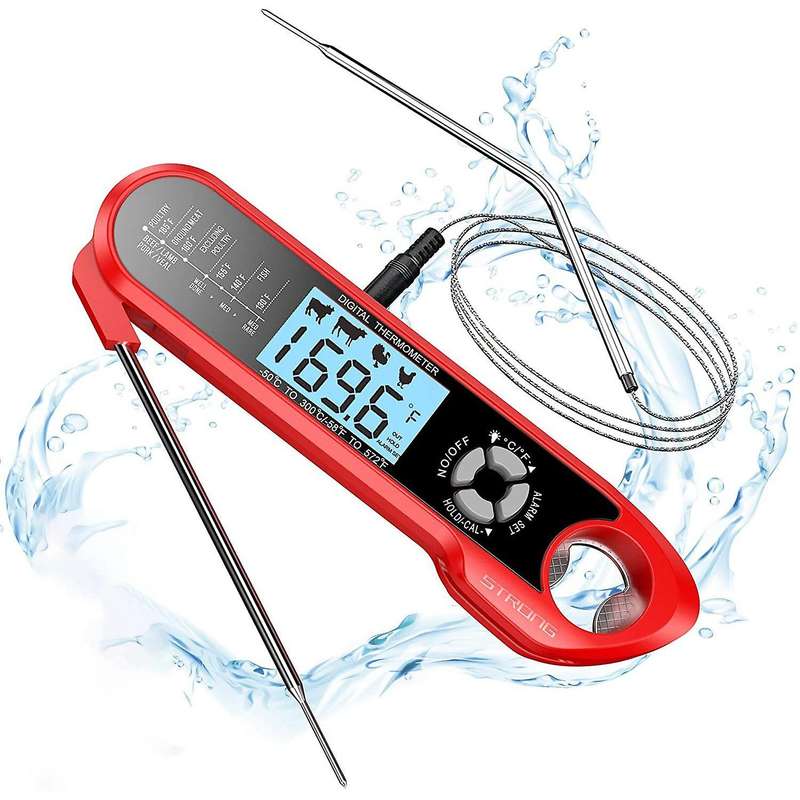 Meat Thermometer Dual Probe Instant Read Food Meat Thermometers for Cooking with Alarm Function and