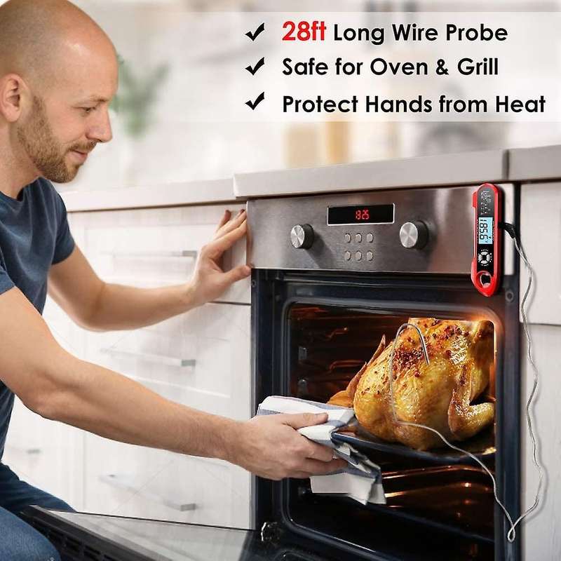 Meat Thermometer Dual Probe Instant Read Food Meat Thermometers for Cooking with Alarm Function and