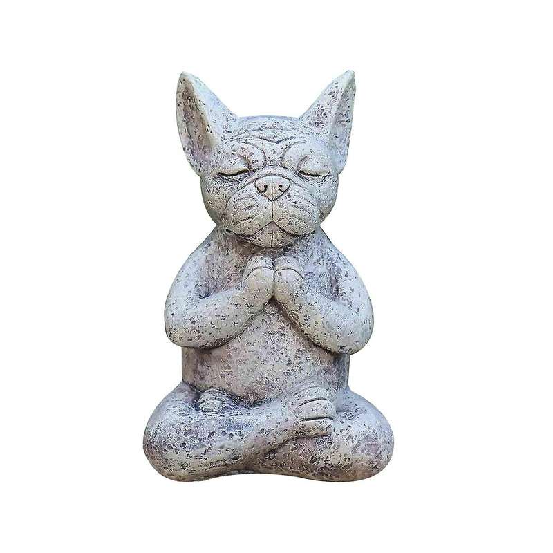 Meditating Dog Statue Buddha, French Bulldog Meditating Statue, Meditating Bulldog Resin Ornament,yo