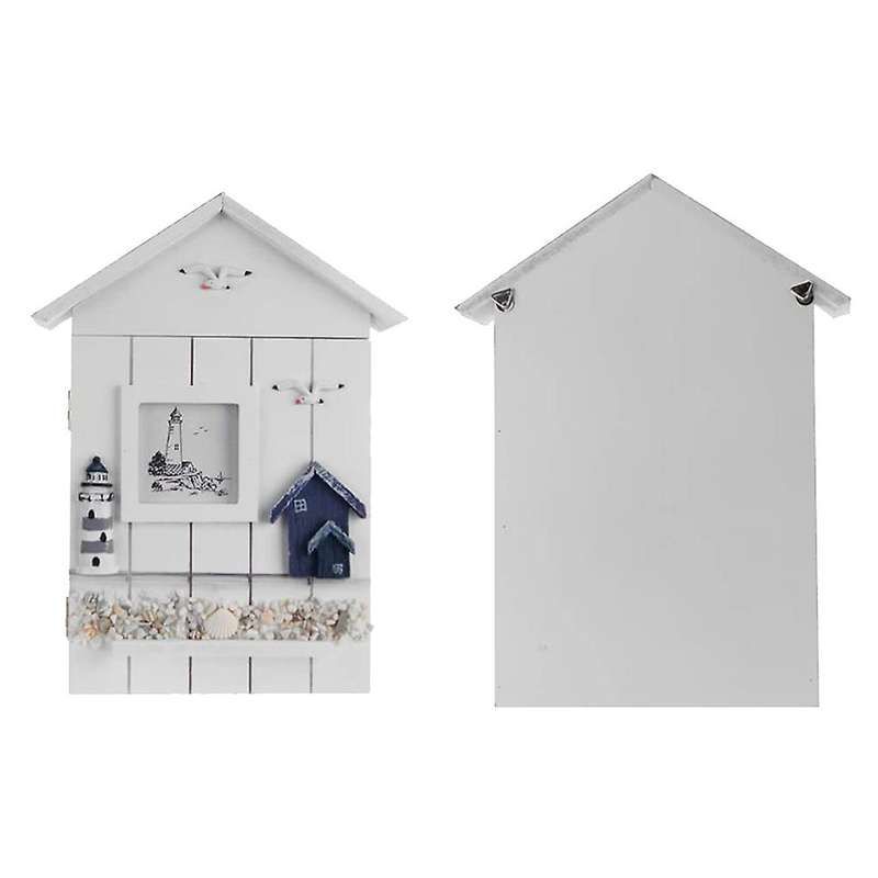 Mediterranean Style Key Cabinet Wood Nautical Style Wall Mounted Wooden Key Holder Storage Box Cabin